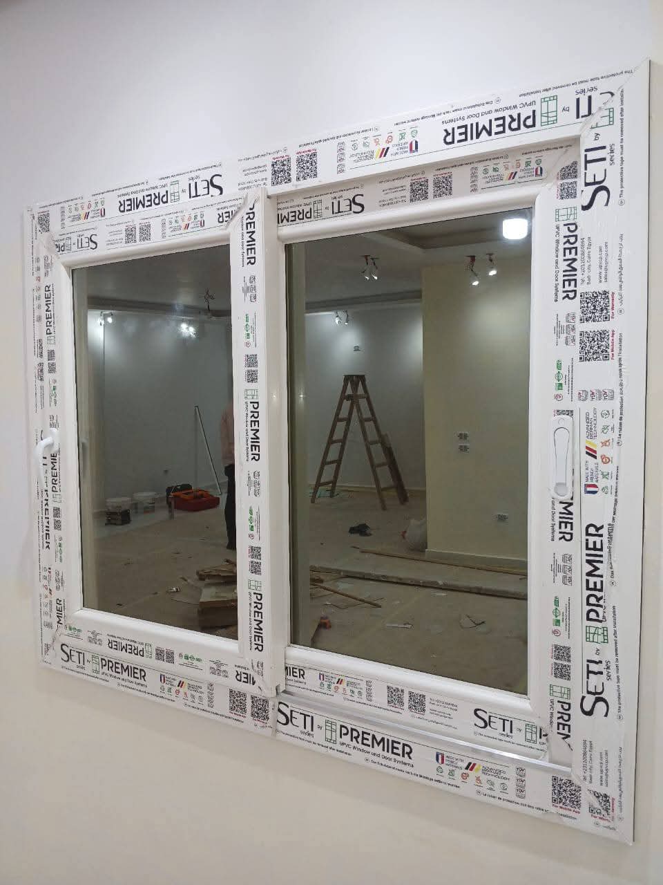 نافذة UPVC سحّاب بضلفتين